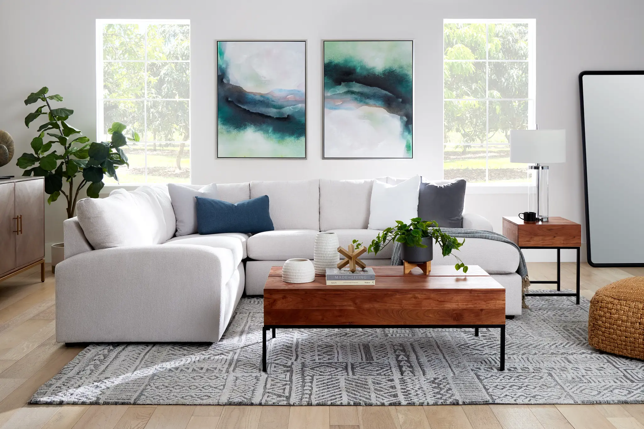 Colby White Micro Right Chaise Sectional Colby White Micro Right Chaise Sectional