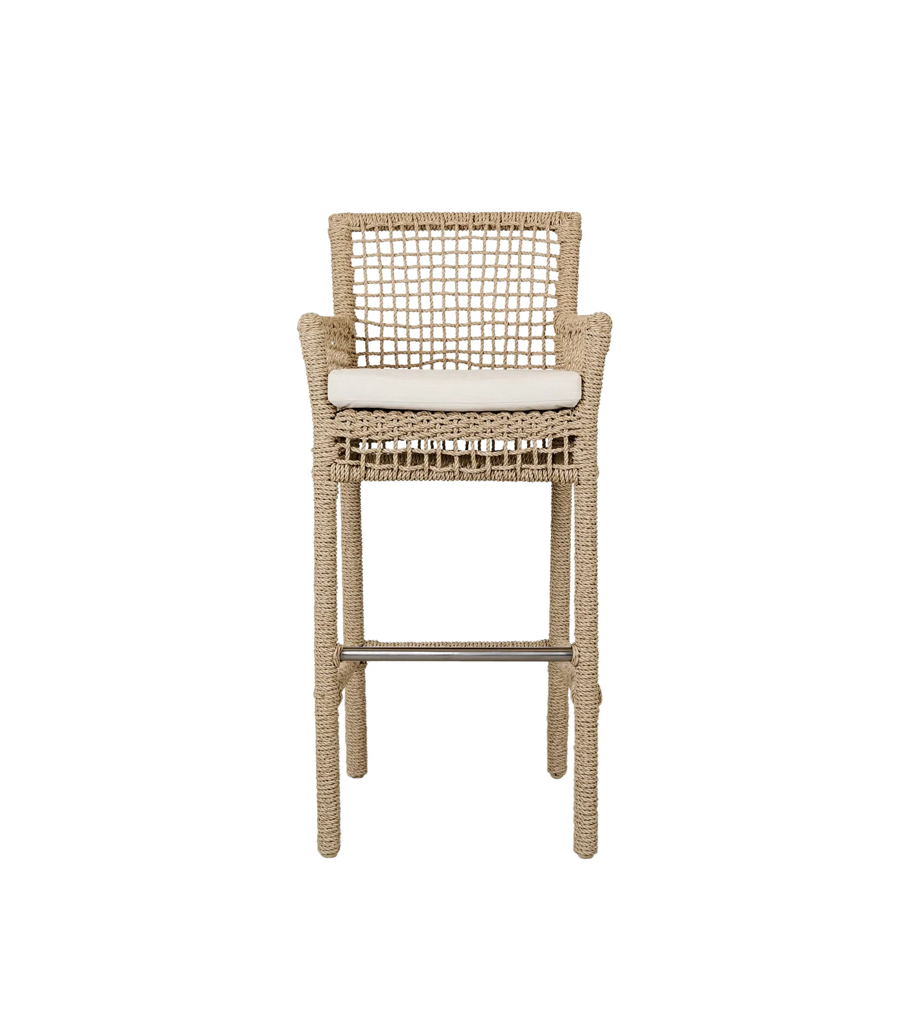 Ryan Light Beige Woven 30" Barstool