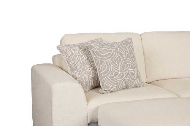 Blakely White Fabric Small Right Bumper Sleeper Sectional