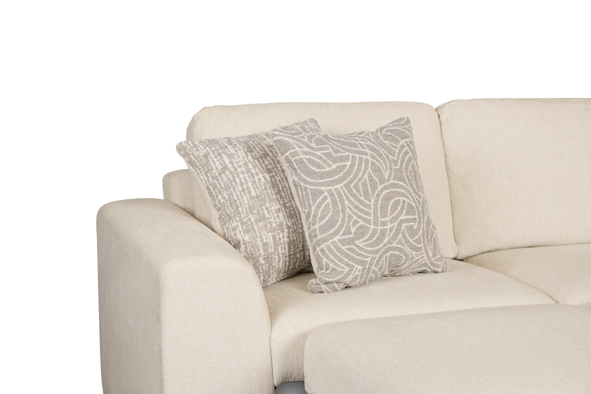 Blakely White Fabric Small Right Bumper Sleeper Sectional