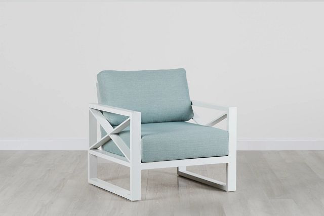 Linear White Teal Aluminum Chair (0)