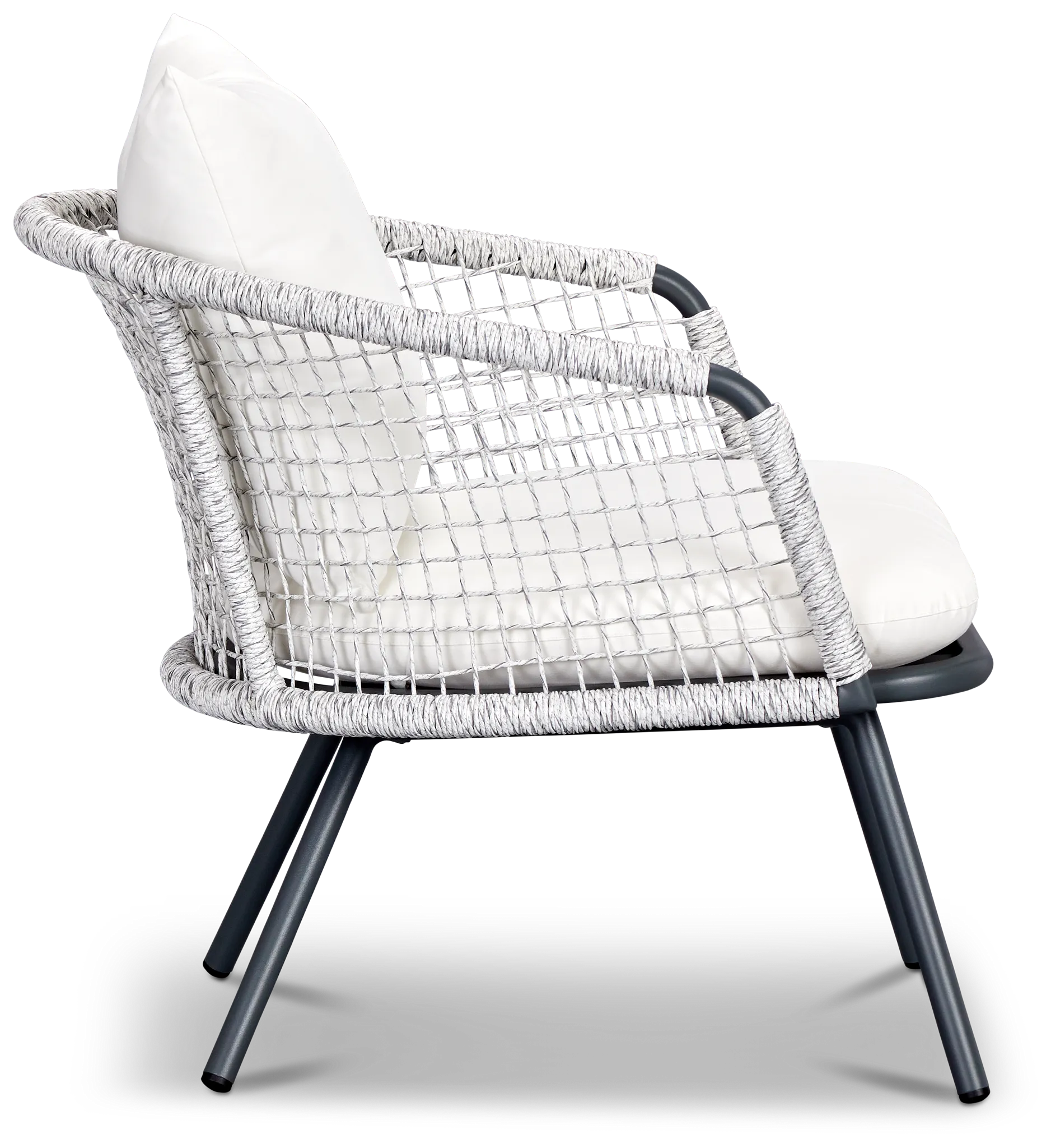 Malaga Gray White Arm Chair