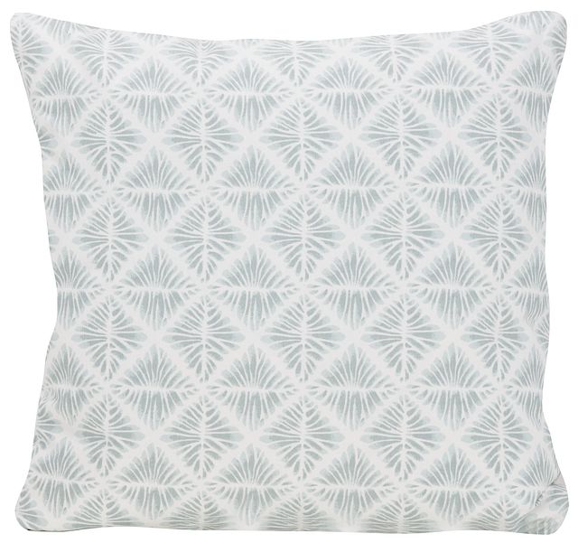 Gem Field Light Teal Fabric Square Accent Pillow