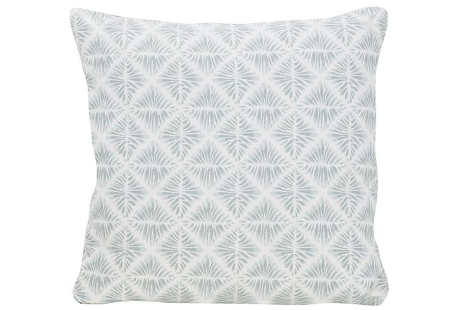 Gem Field Light Teal Fabric Square Accent Pillow