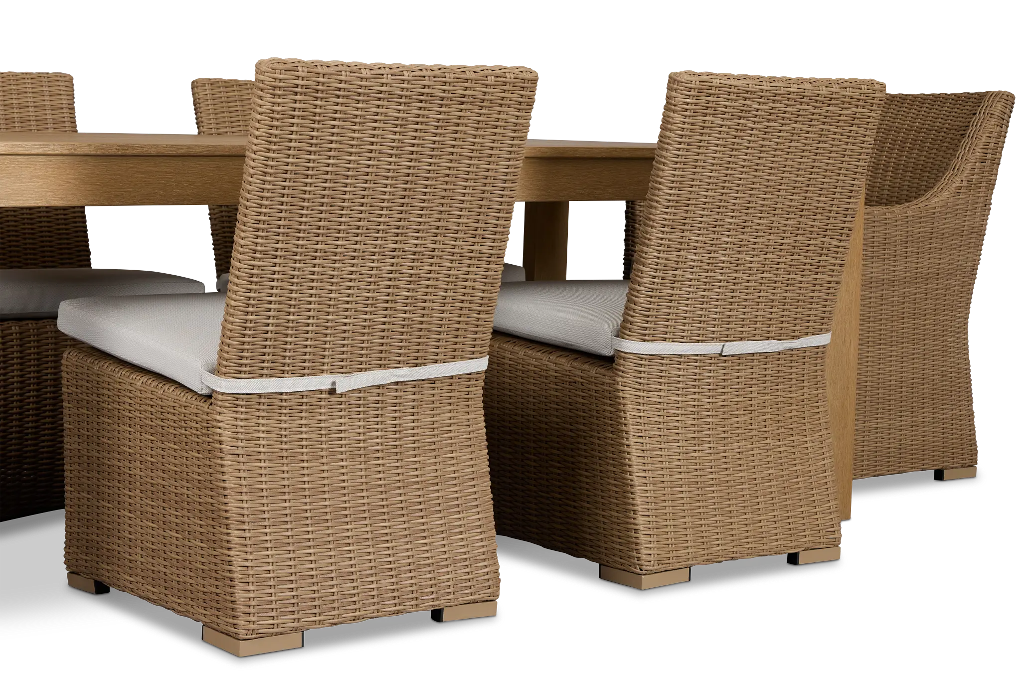 Montecito Mid Tone Table & 6 Chairs With Light Beige Cushions Montecito Mid Tone Table & 6 Chairs With Light Beige Cushions