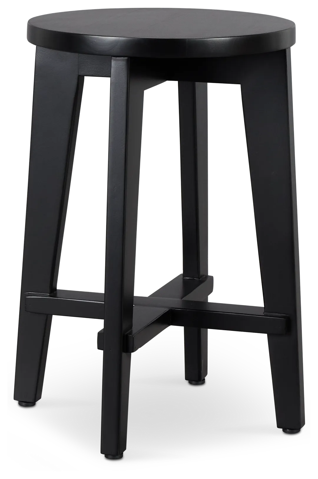 Boden Black Wood Round Chairside Table