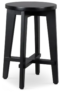 Boden Black Wood Round Chairside Table