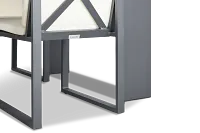 Linear Dark Gray White 70" Aluminum Table & 4 Cushioned Side Chairs