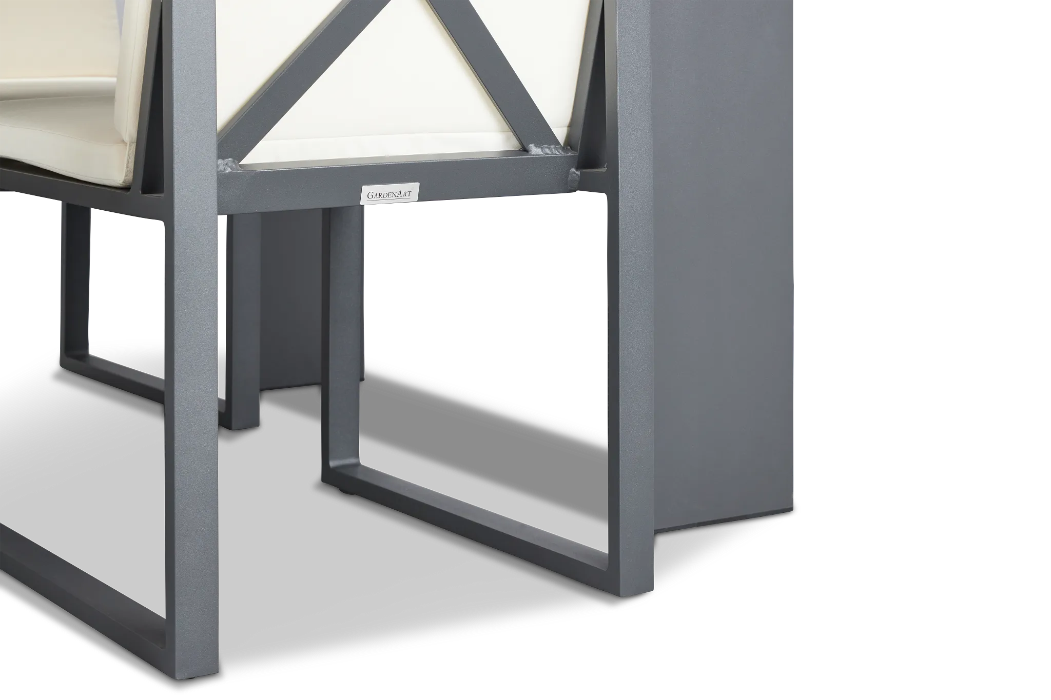 Linear Dark Gray White 70" Aluminum Table & 4 Cushioned Side Chairs