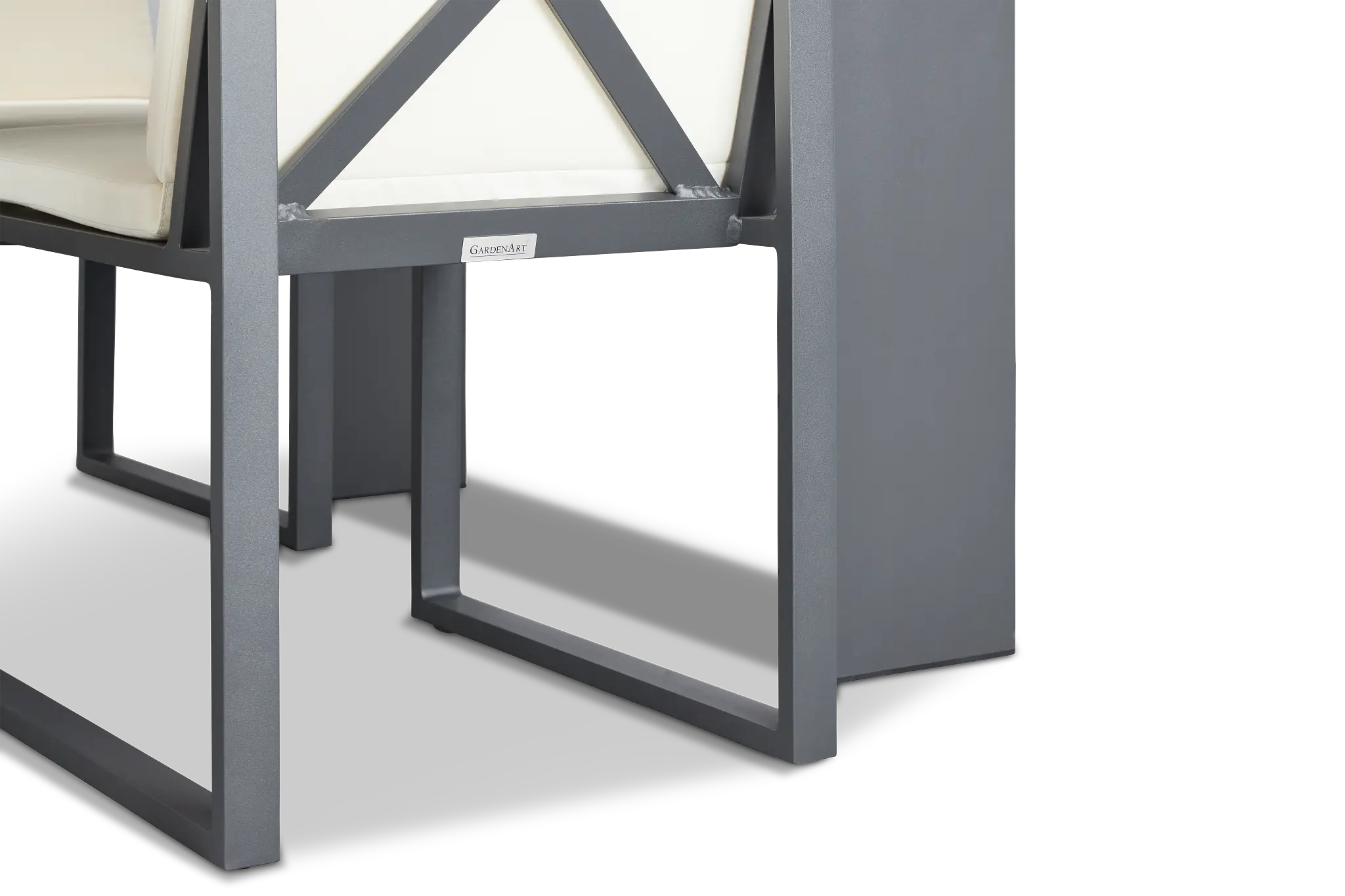 Linear Dark Gray White 70" Aluminum Table & 4 Cushioned Side Chairs Linear Dark Gray White 70" Aluminum Table & 4 Cushioned Side Chairs