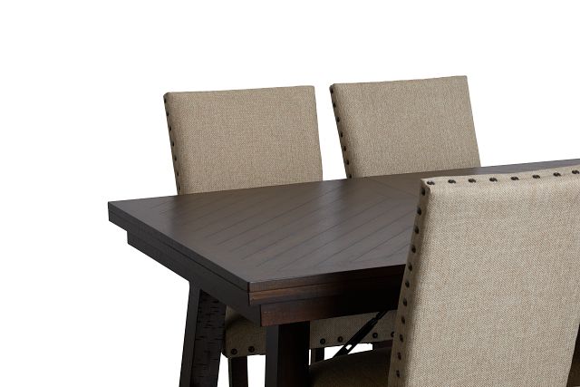 Jax Beige Rect Table & 4 Upholstered Chairs