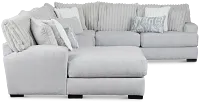 Kylie Light Gray Fabric Medium Left Chaise Sectional