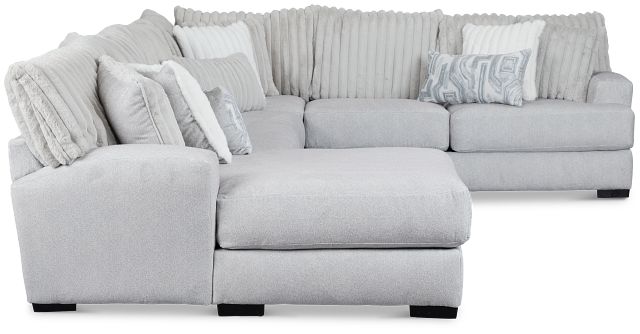 Kylie Light Gray Fabric Medium Left Chaise Sectional