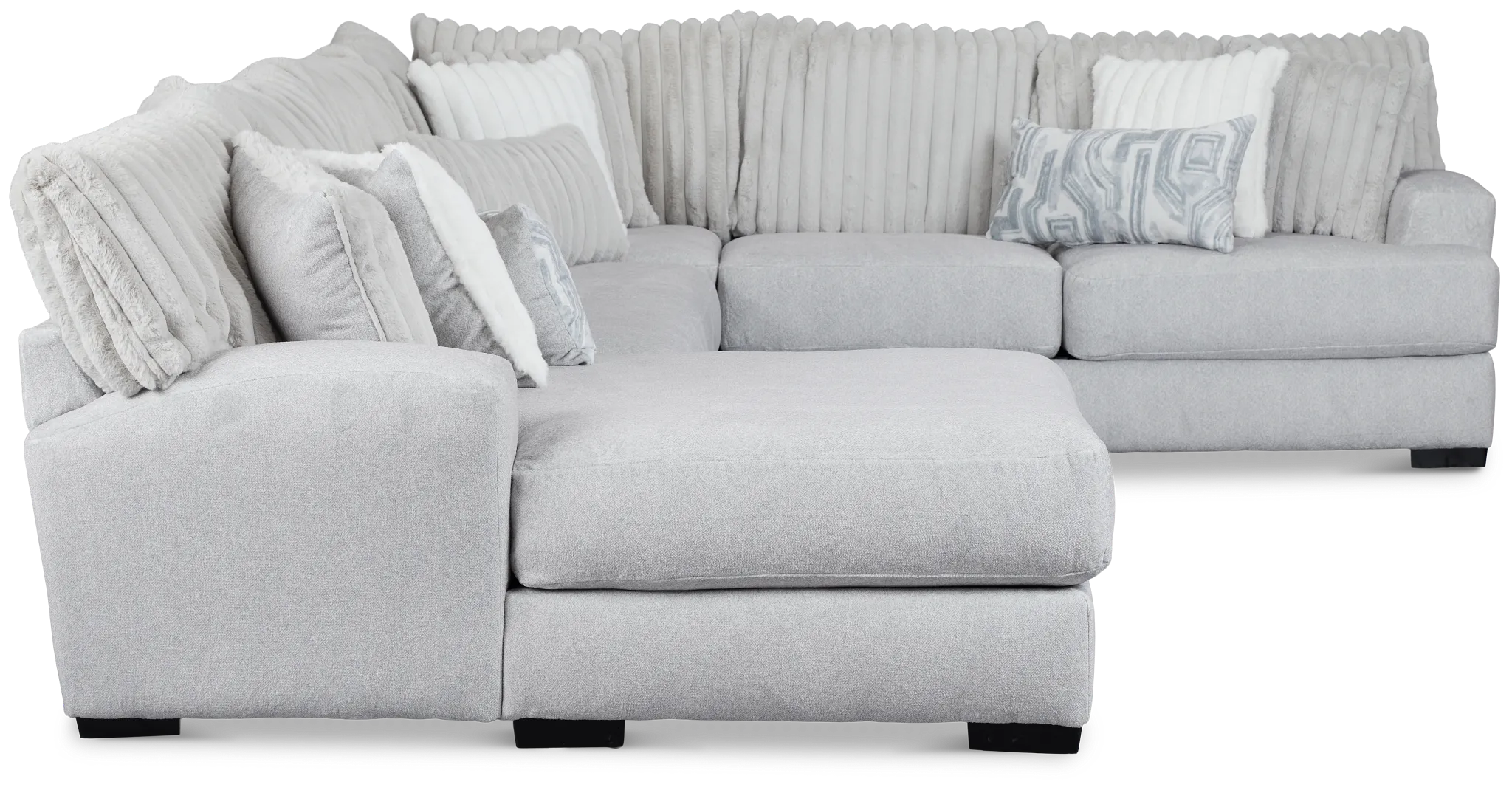 Kylie Light Gray Fabric Medium Left Chaise Sectional