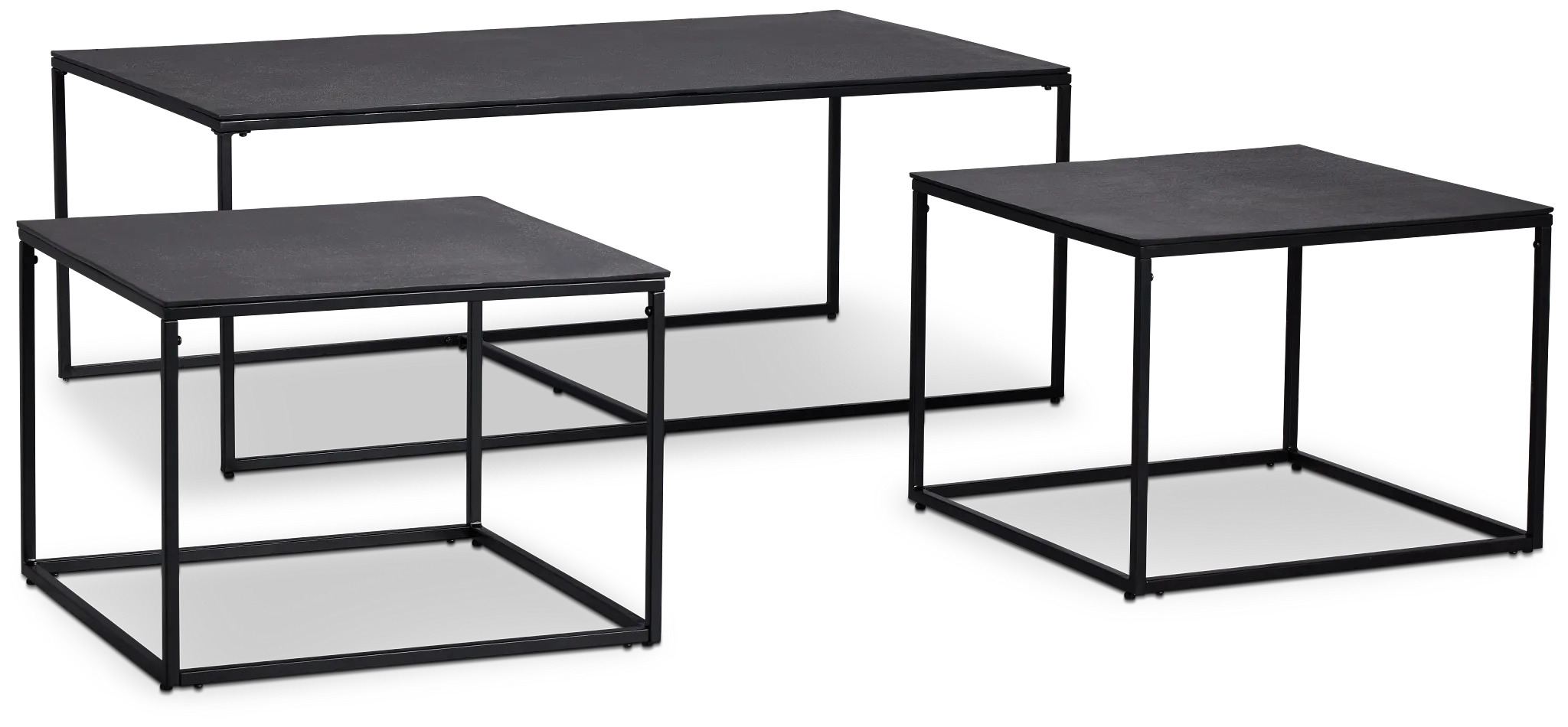 Doren Black Rect Nesting Coffee Table