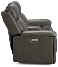 Jayden Gray Micro Power Reclining Console Loveseat