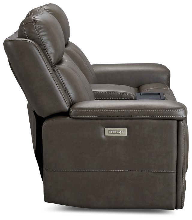 Jayden Gray Micro Power Reclining Console Loveseat