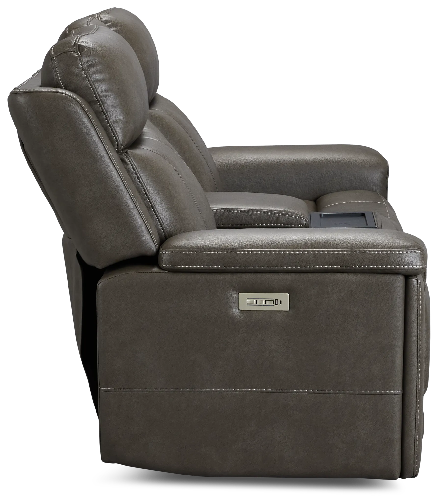 Jayden Gray Micro Power Reclining Console Loveseat