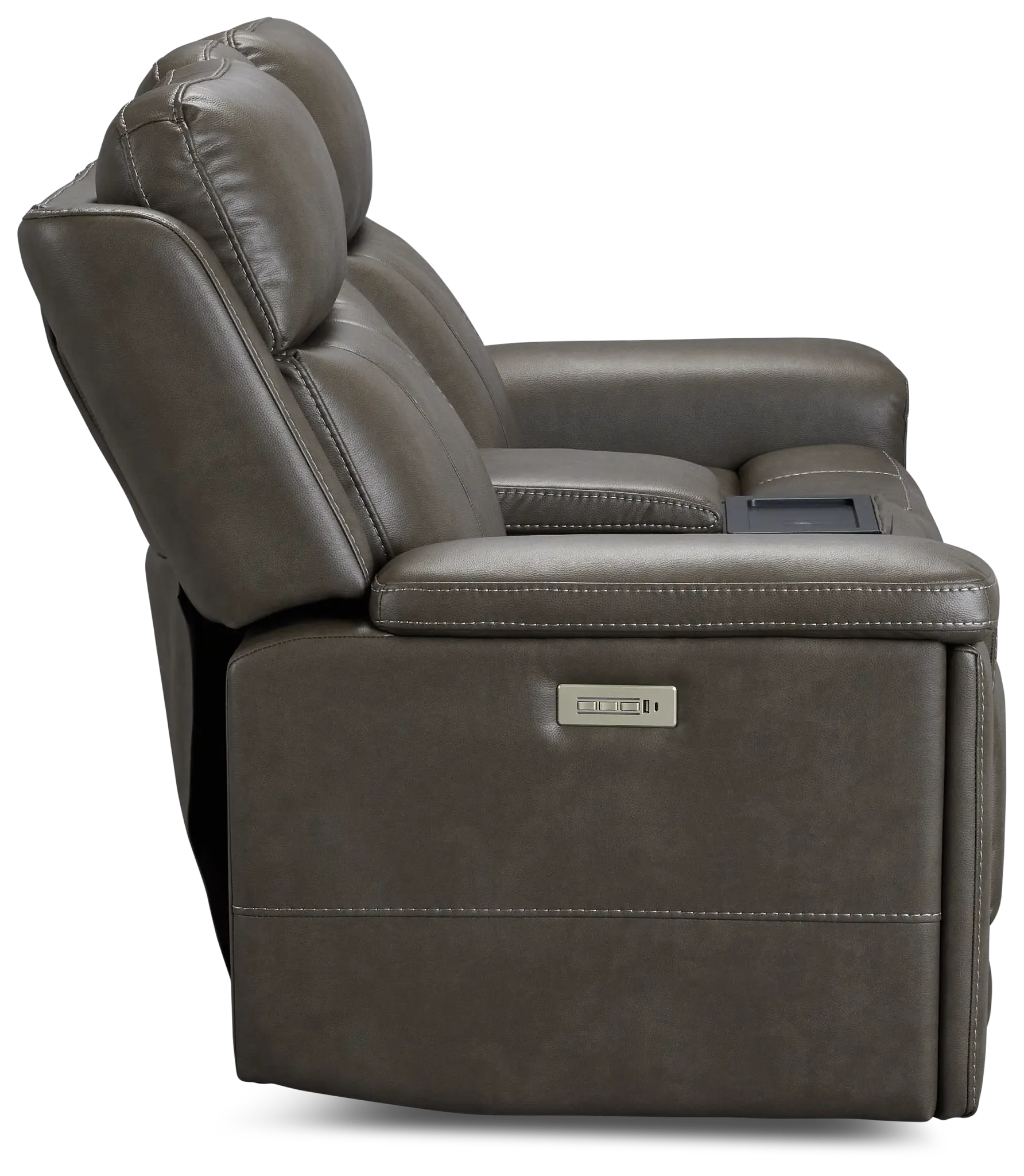 Jayden Gray Micro Power Reclining Console Loveseat Jayden Gray Micro Power Reclining Console Loveseat