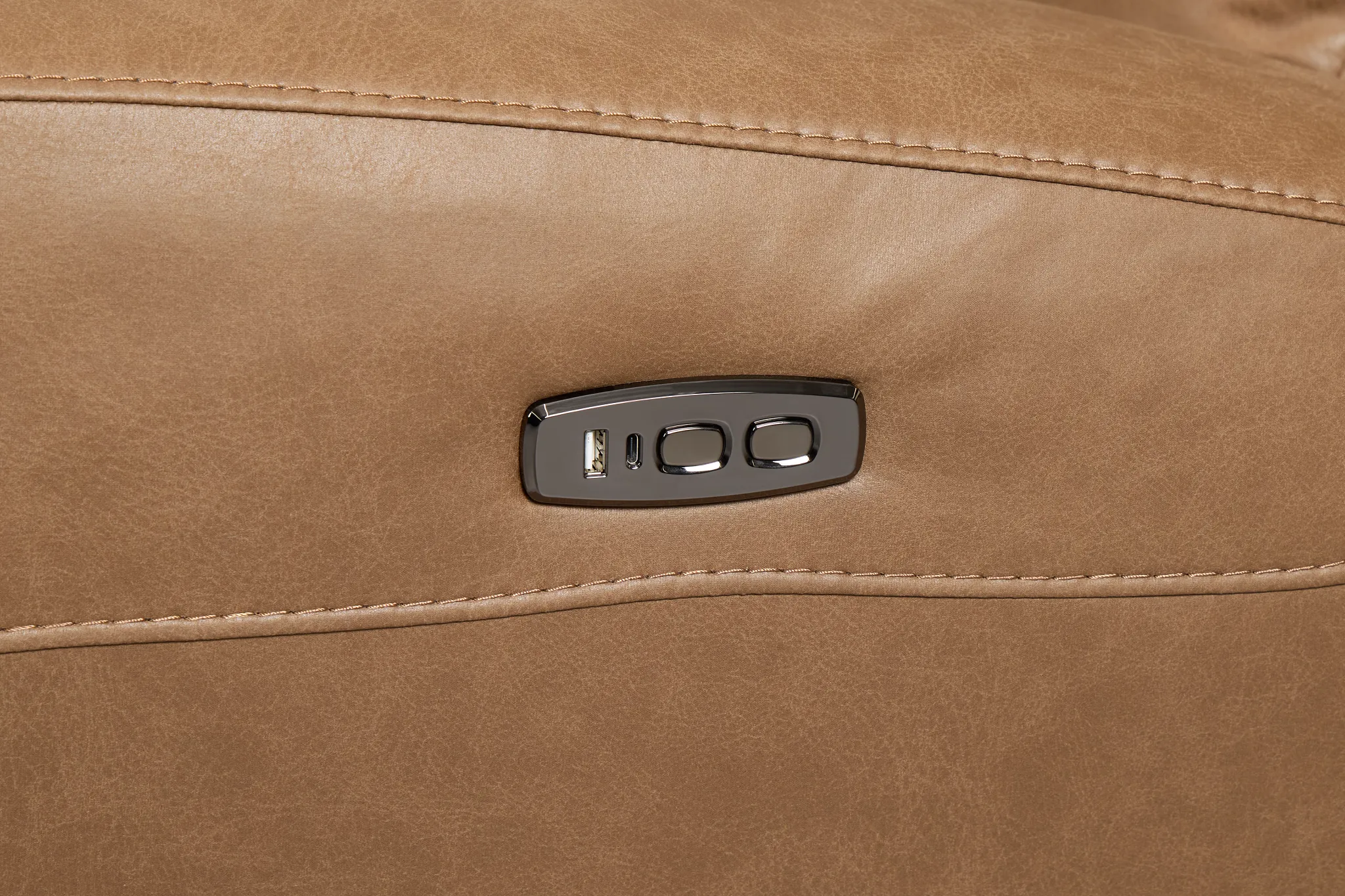 Colton Brown Micro Medium Triple Power 2-arm Sectional