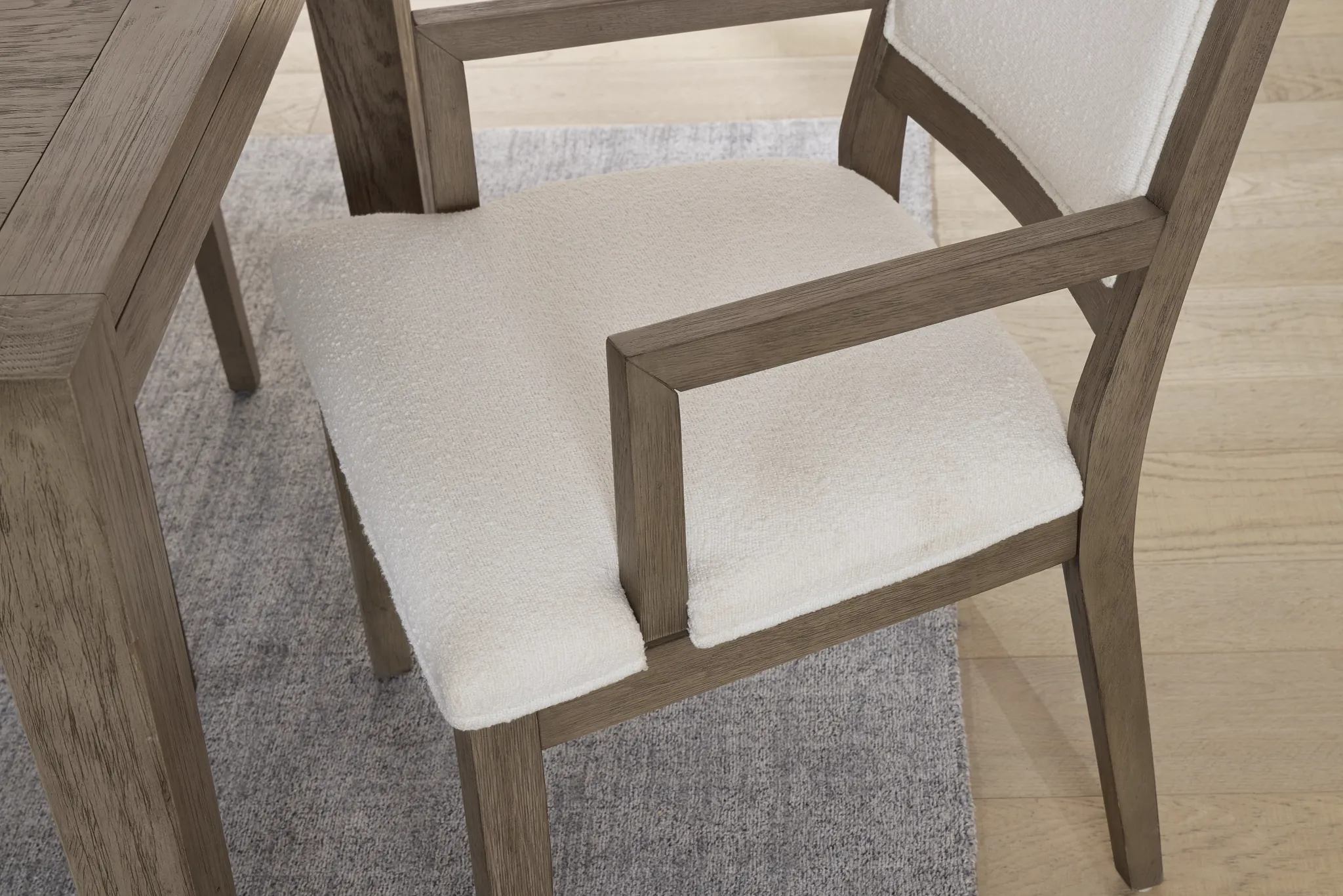 Alden Gray Round Upholstered Arm Chair