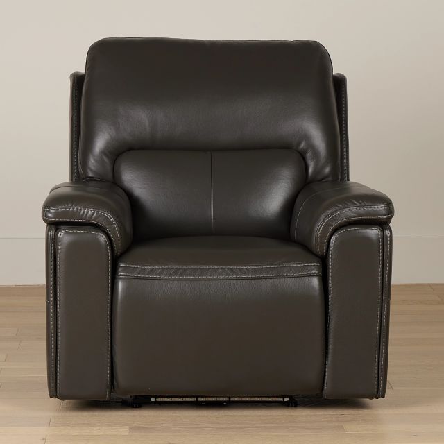 Fallon Dark Gray Lthr/vinyl Power Recliner