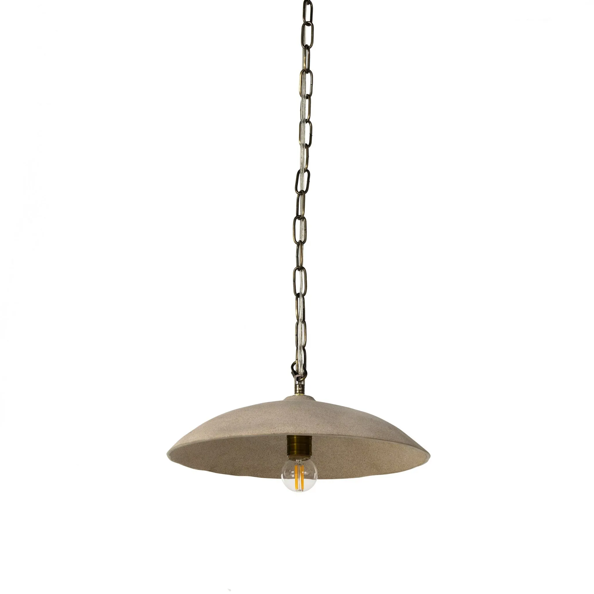 Four Hands Organic Beige Ceramic Pendant