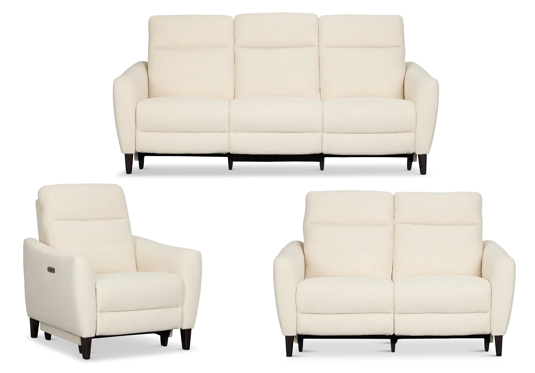 Keaton White Fabric Power Reclining Living Room Keaton White Fabric Power Reclining Living Room