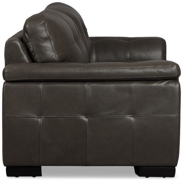 Braden Dark Gray Leather Sofa