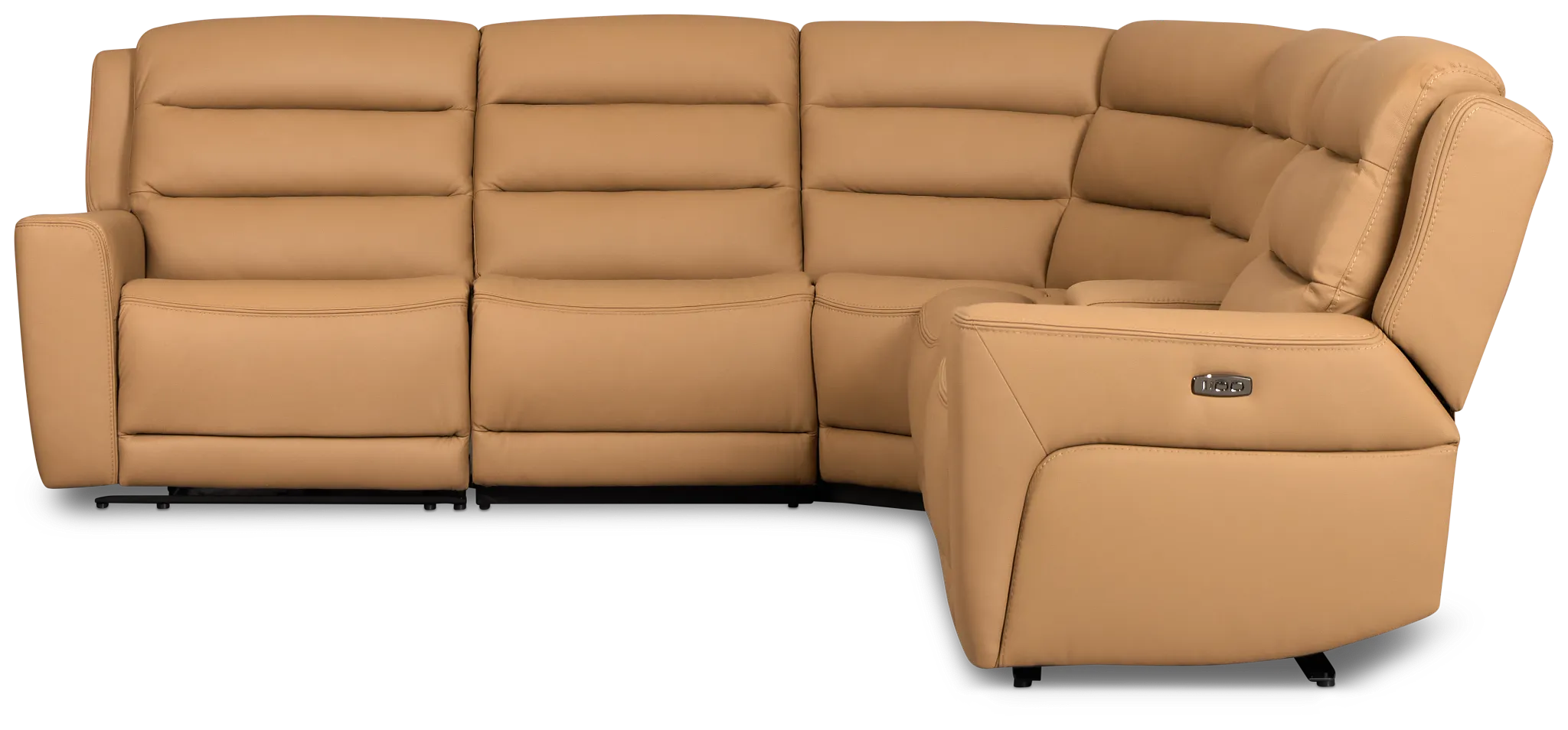 Wilder Brown Leather Medium Dual Power 2-arm Reclining Sectional