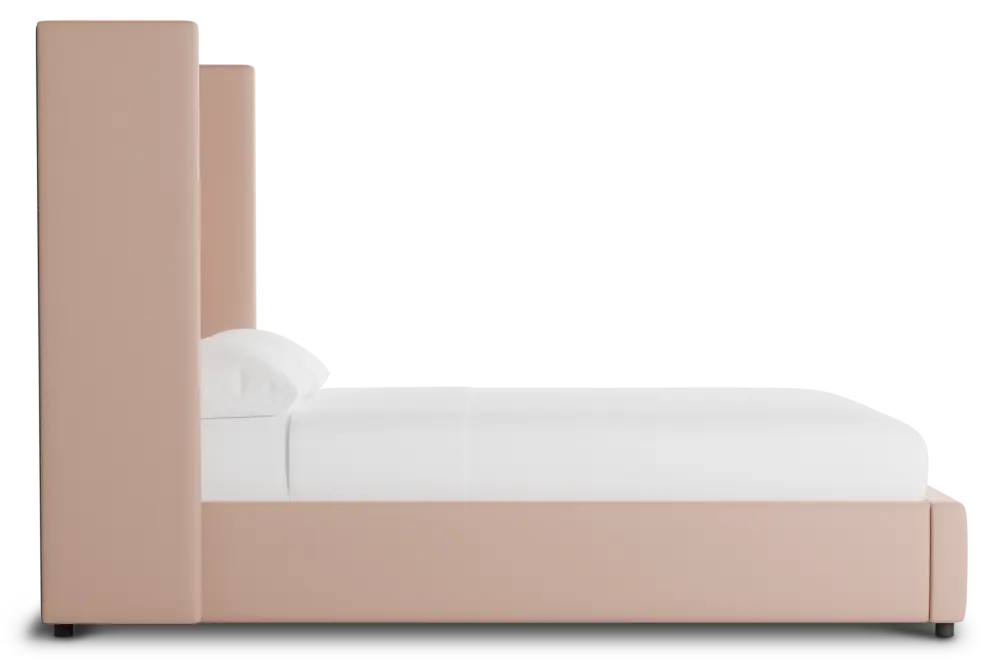 Captiva Joya Light Pink 60" Upholstered Shelter Bed Captiva Joya Light Pink 60" Upholstered Shelter Bed