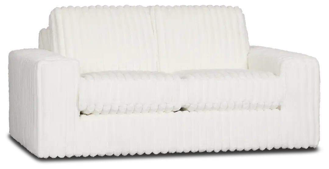 Teddy White Fabric Loveseat Teddy White Fabric Loveseat