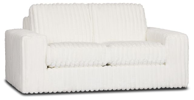 Teddy White Fabric Loveseat