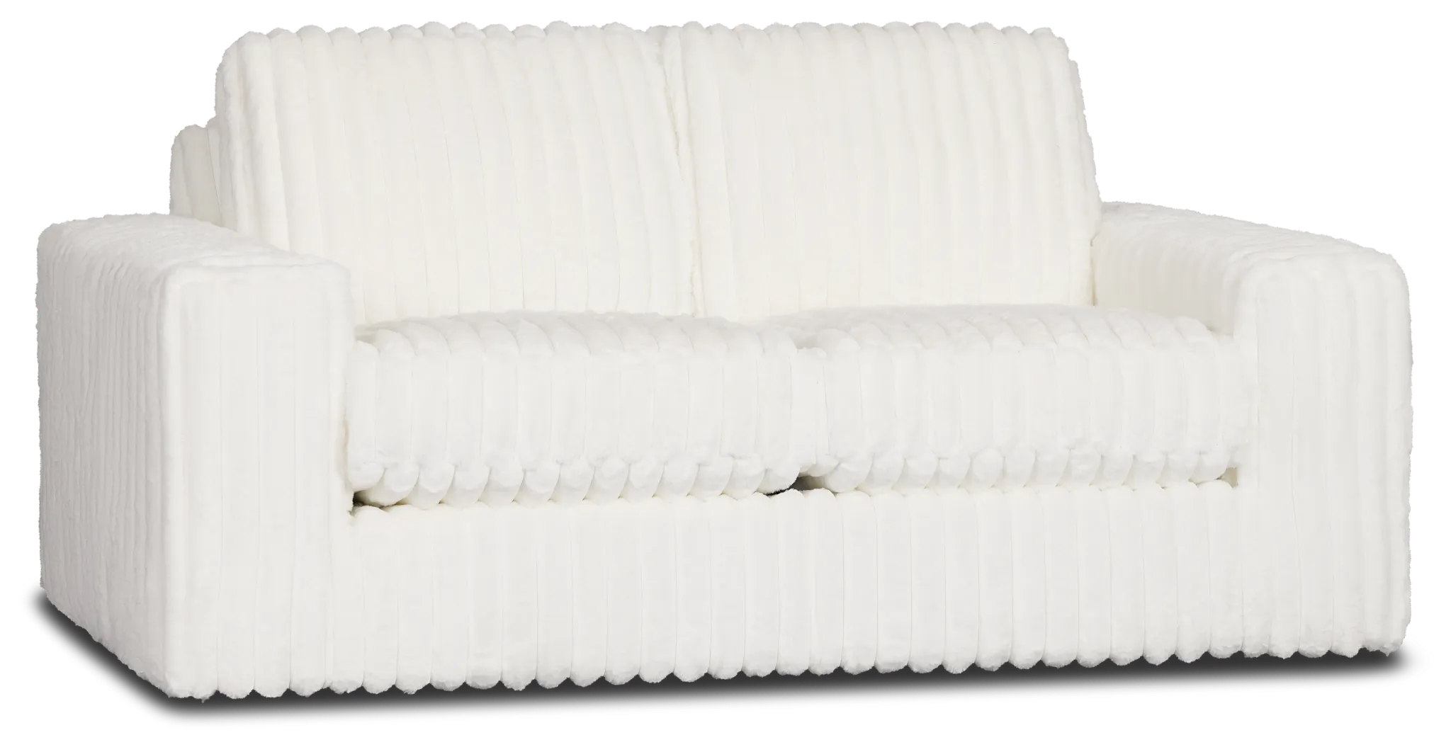 Teddy White Fabric Loveseat