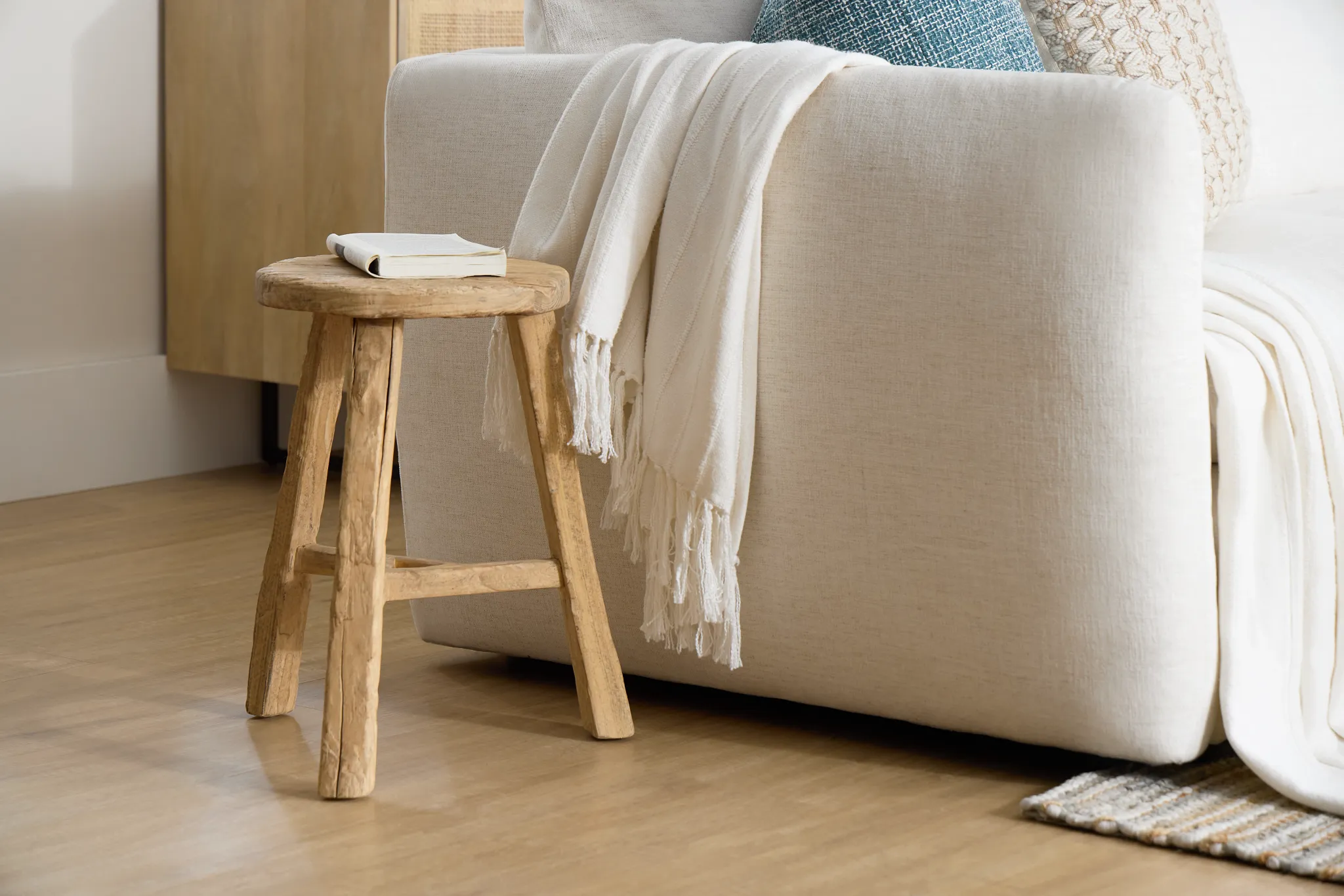 Nina Light Tone Round Accent Stool