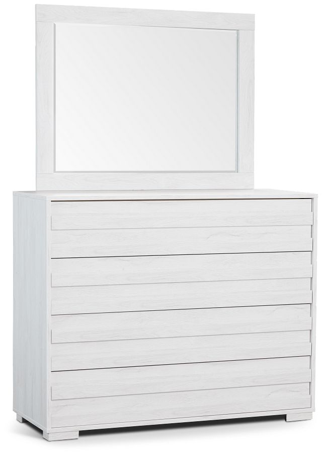Everett White Dresser & Mirror