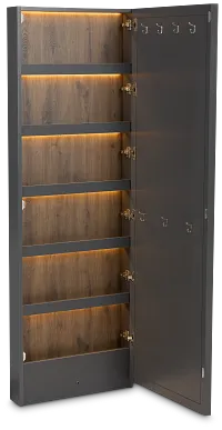 Brasilia Gray Storage Floor Mirror