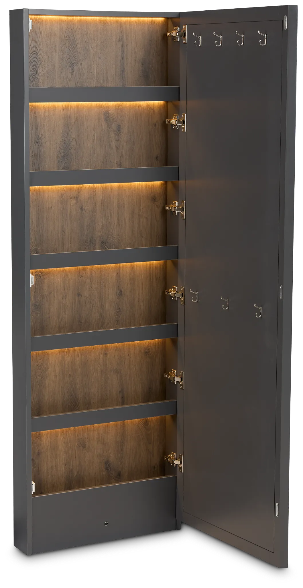 Brasilia Gray Storage Floor Mirror