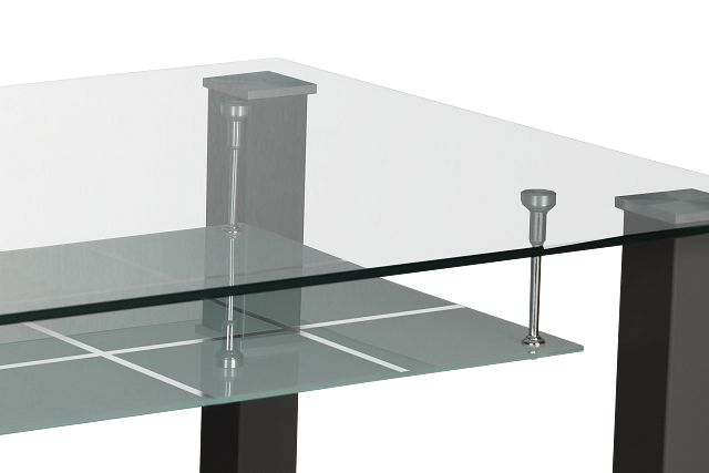 Vienna Dark Gray Glass High Dining Table