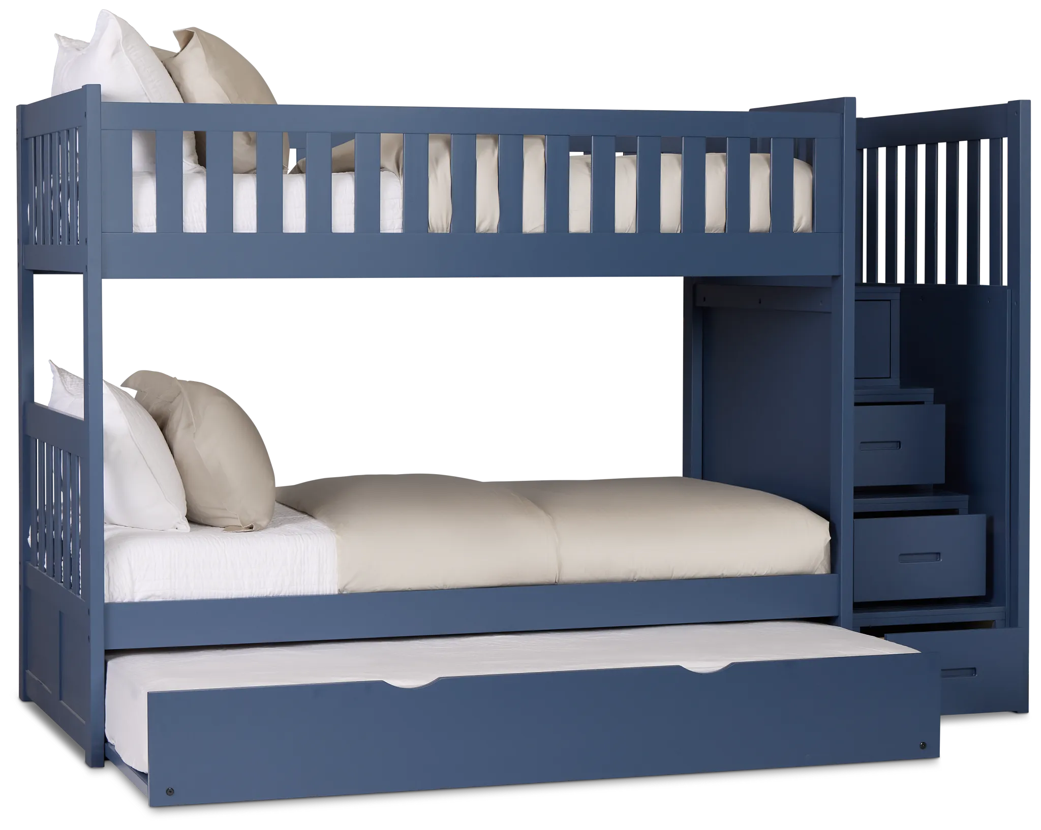 Charleston Dark Blue Step Trundle Bunk Bed