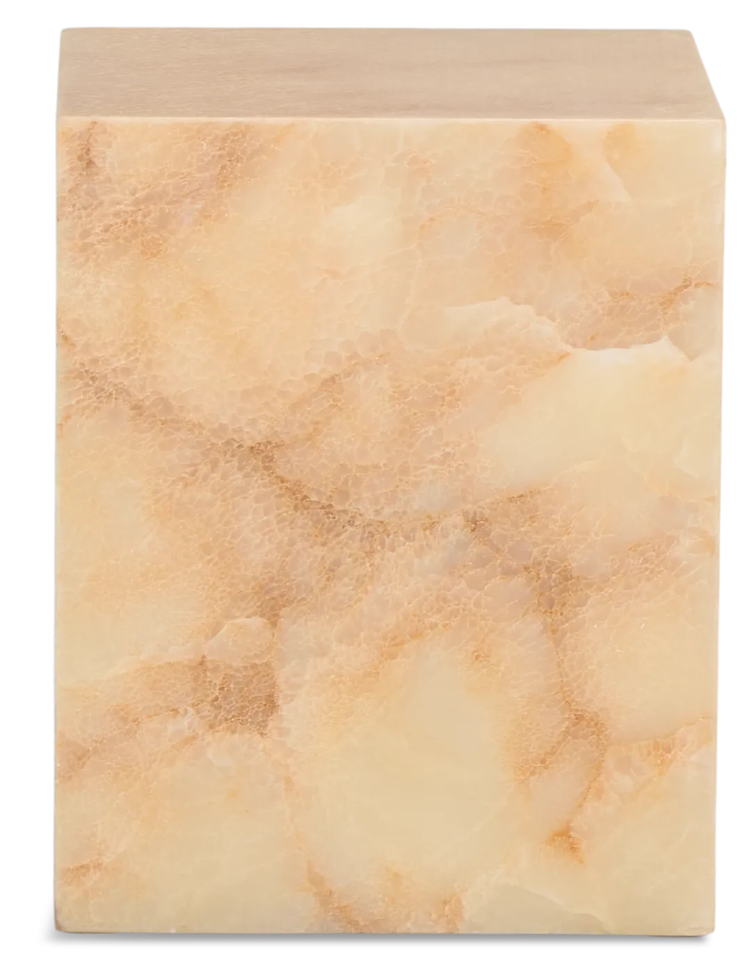 Haven White Stone Square End Table