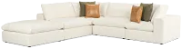 Cruz White Fabric 5pc Bumper Sectional