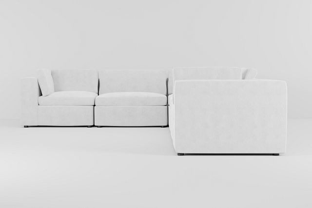 Destin Revenue White Fabric 6-piece Modular Sectional