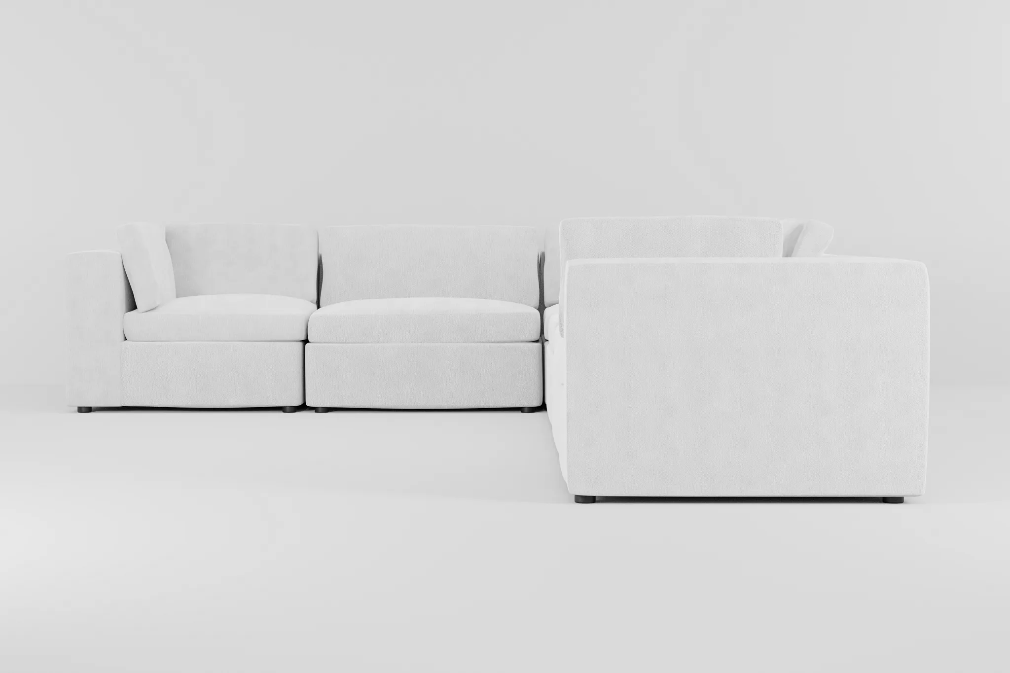 Destin Revenue White Fabric 6-piece Modular Sectional