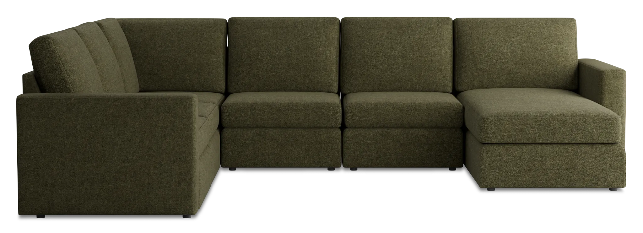 Citymod Green Fabric Medium Right Chaise Sectional