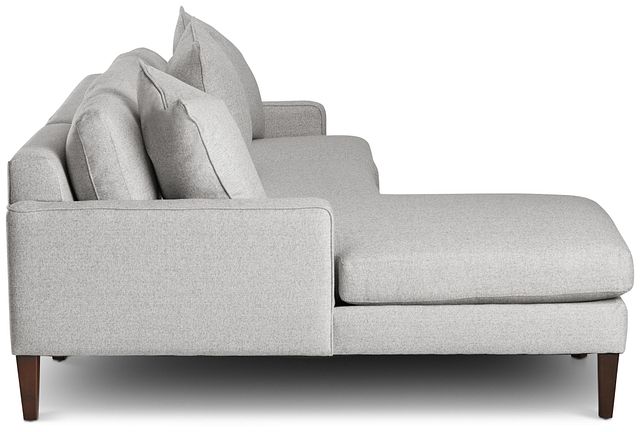 Morgan Light Gray Fabric Small Left Chaise Sectional W/ Wood Legs (1)