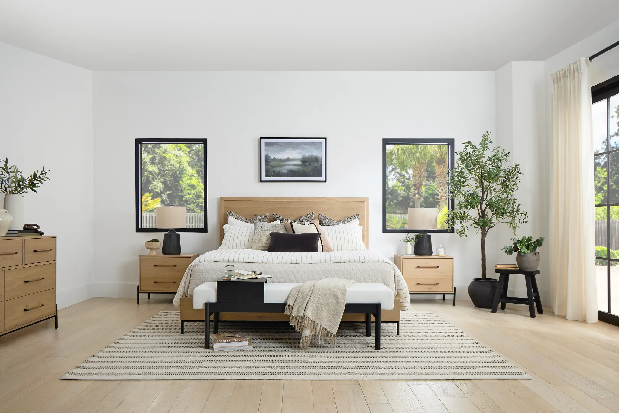 Highland Light Tone Panel Bed