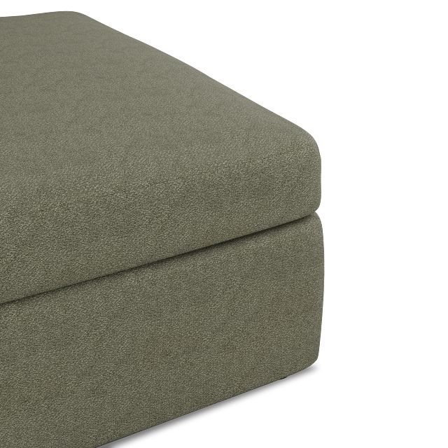 Destin Sutton Green Fabric Cocktail Ottoman