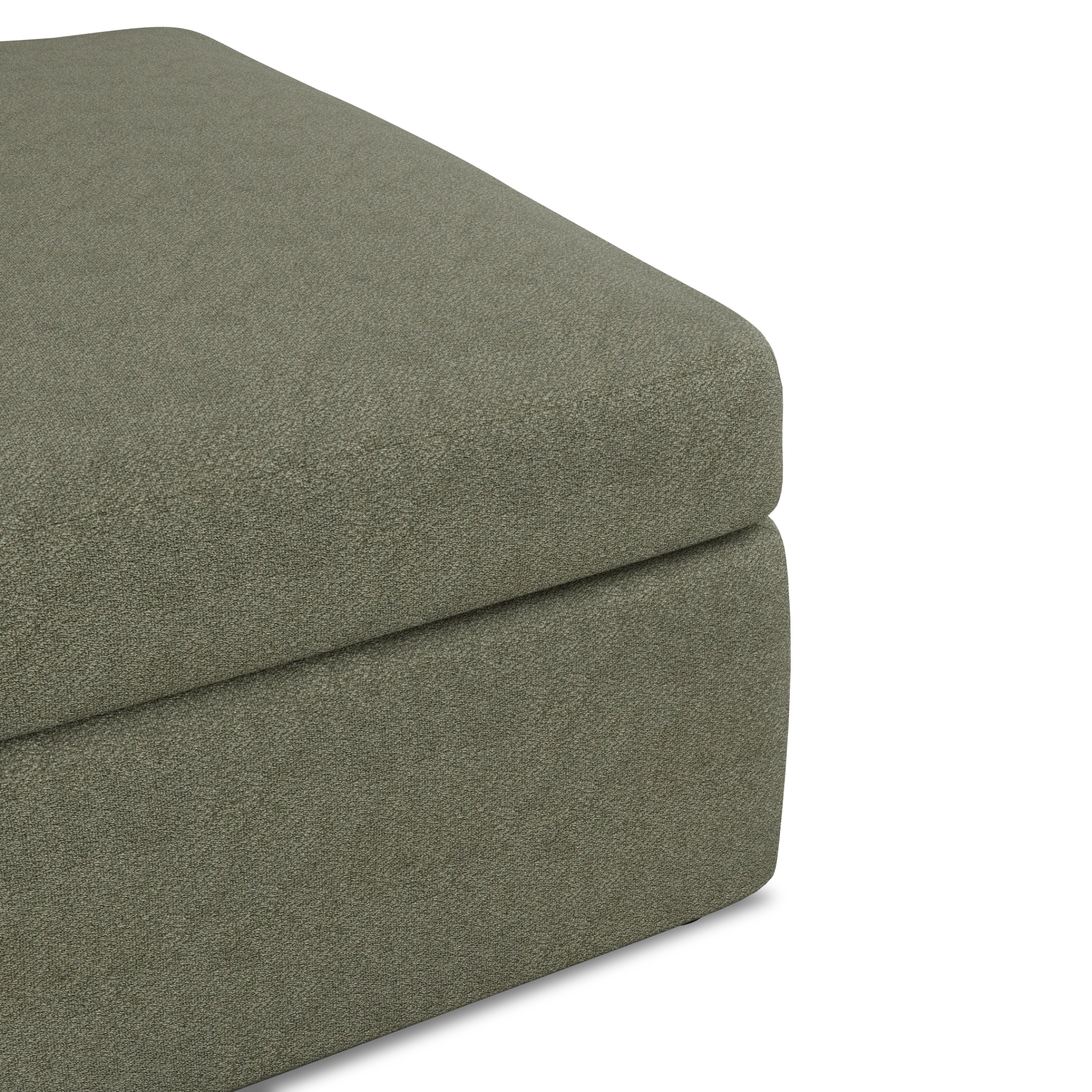 Destin Sutton Green Fabric Cocktail Ottoman