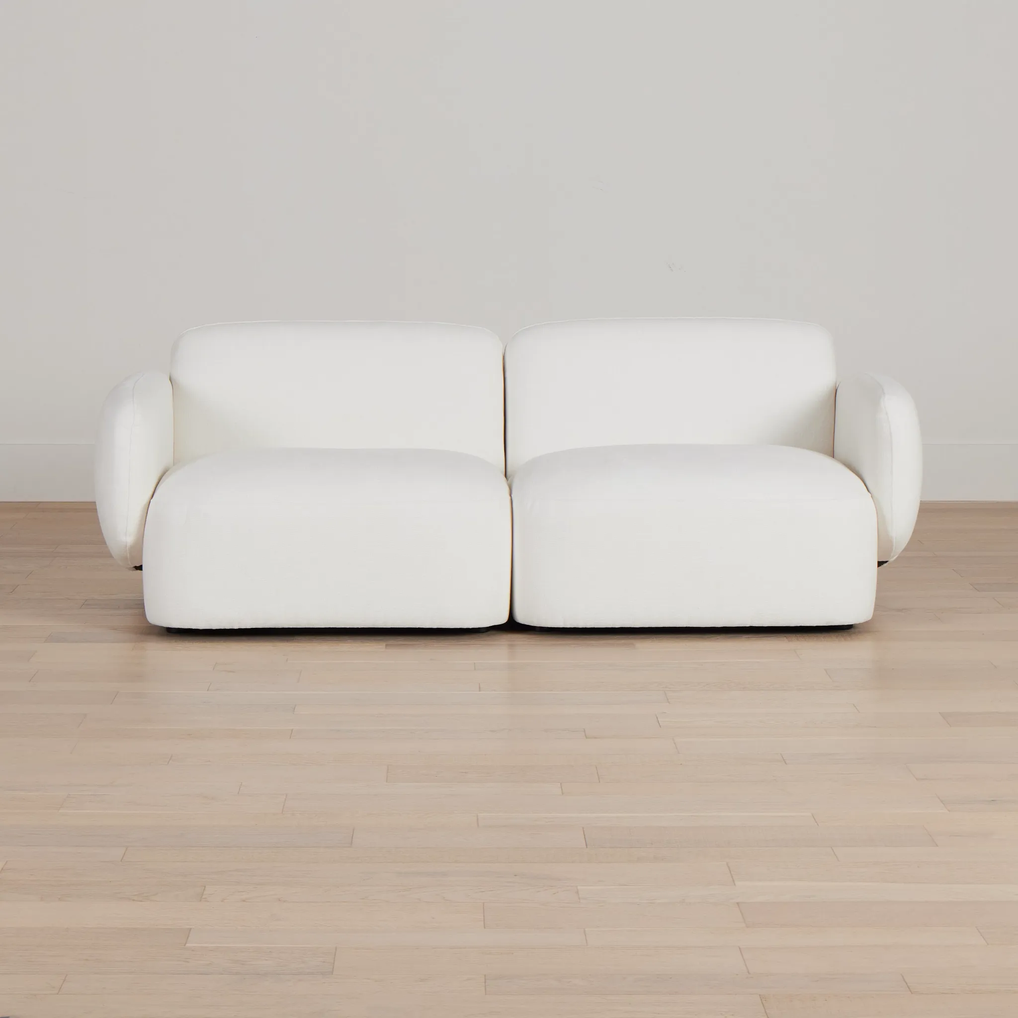 Halsey White Fabric 2-piece Modular Sofa